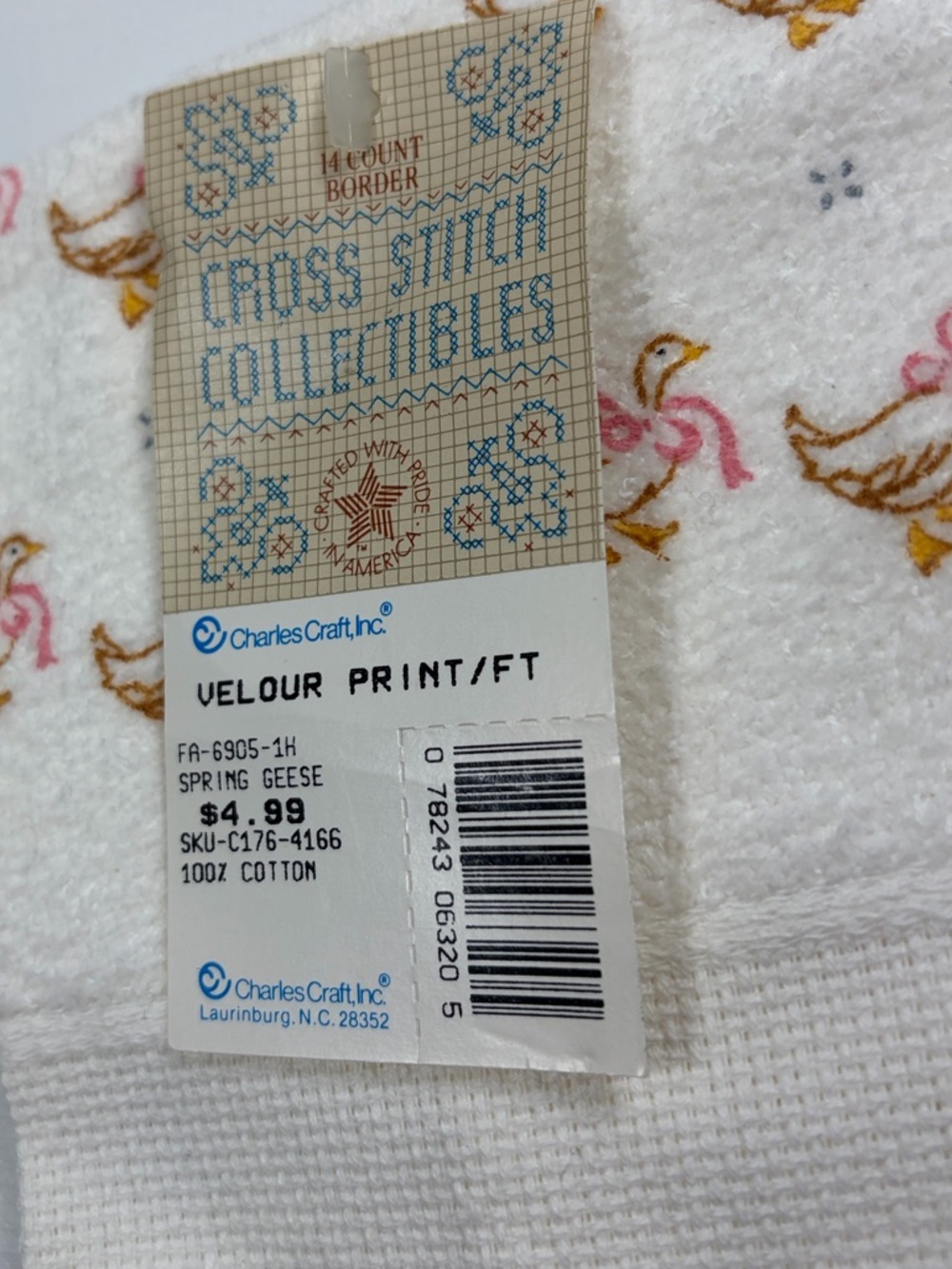 Vintage Cross stitch collectibles spring geese hand towels NWT goose geese ducks - Picture 2 of 10